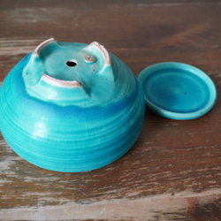 【陶器】トルコ青の植木鉢 2　送料無料 6枚目の画像