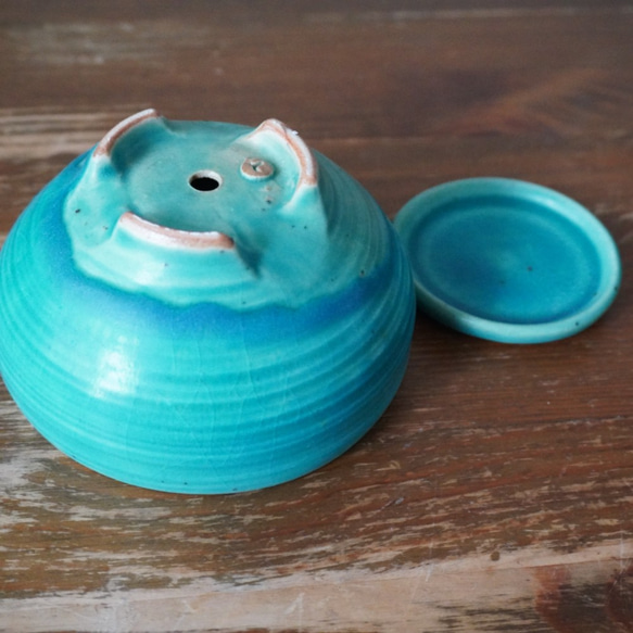 【陶器】トルコ青の植木鉢 2　送料無料 6枚目の画像