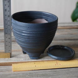 【陶器】黒い植木鉢⑤　送料無料 10枚目の画像