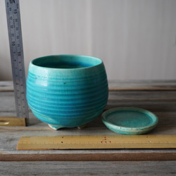 【陶器】トルコ青の植木鉢①　送料無料 10枚目の画像