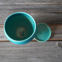 【陶器】トルコ青の脚付き植木鉢⑥　送料無料 7枚目の画像