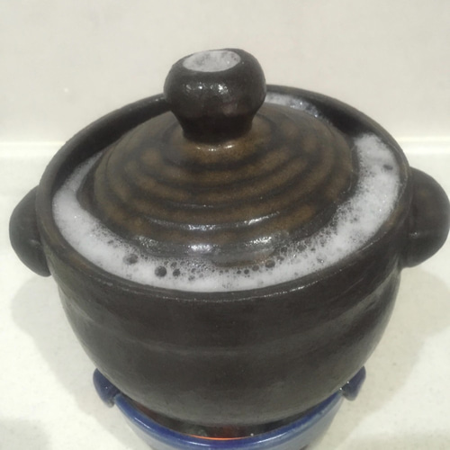 茶色の土鍋 5個セット オマケ固形燃料付き 伊賀土鍋 大 3000ml(3&#12316;5人用) アメ釉 | 伊賀焼窯元