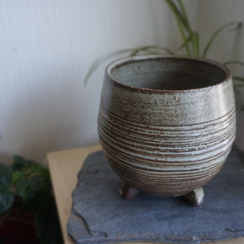 高足鉢 高足杯 脚付き アンティーク 金継ぎ済 陶芸 置物 陶器鉢 植木鉢 高足型S φ13cm 金彩 ゴールド/ブラック おしゃれ