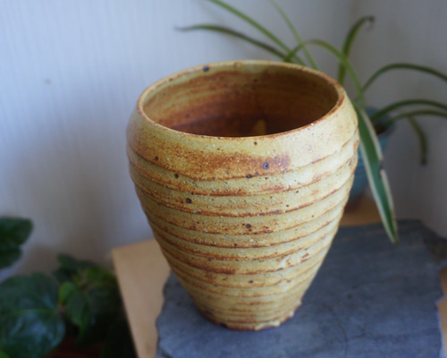 希少　まめゴマ　陶器製　貯金箱　植木鉢 陶器】植木鉢（横縞 赤土） その他インテリア雑貨 yaya 通販