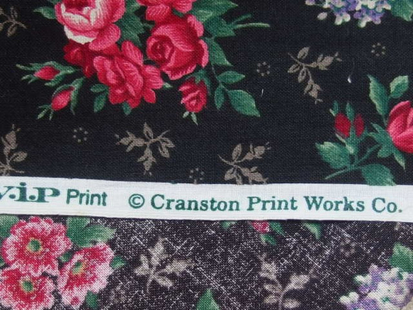 ♪コットン素材♪素敵な赤い薔薇花束柄Cranston生地♪No:39 8枚目の画像