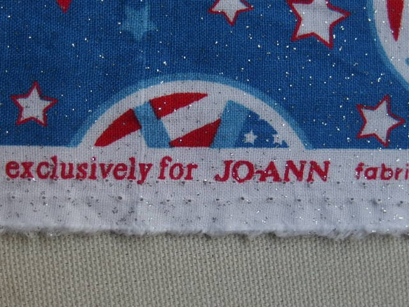 ♪コットン素材♪丸い星条旗とラメ付き柄JoAnn生地♪No:174 10枚目の画像