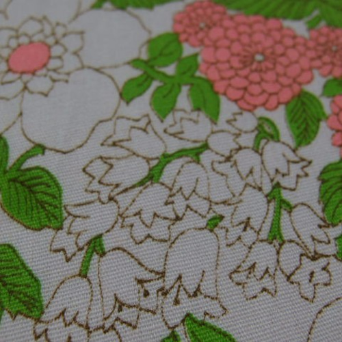 超レア♪ヴィンテージ生地♪レトロなピンクの花柄70s♥♪cc15 生地