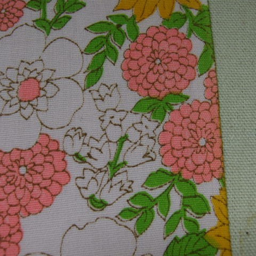 超レア♪ヴィンテージ生地♪レトロなピンクの花柄70s♥♪cc15 生地