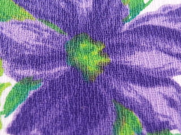 超レア♪ヴィンテージ生地♪ハワイアン生地紫と青花柄♥♪cc22 6枚目の画像
