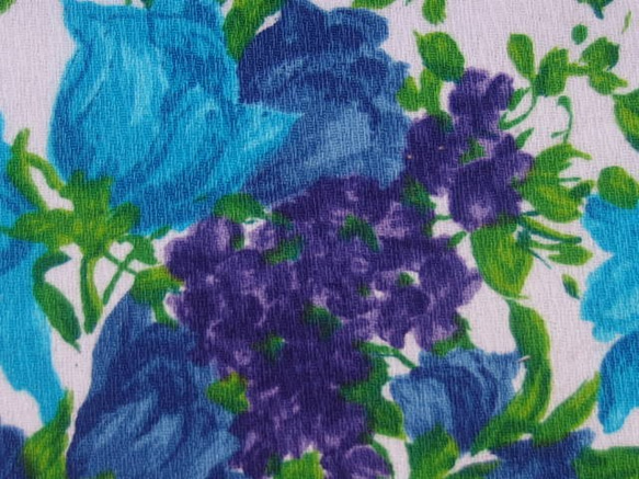 超レア♪ヴィンテージ生地♪ハワイアン生地紫と青花柄♥♪cc22 8枚目の画像