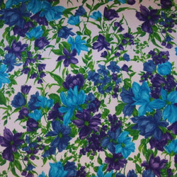 超レア♪ヴィンテージ生地♪ハワイアン生地紫と青花柄♥♪cc22 9枚目の画像