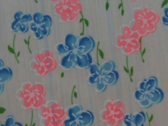 超レア♪ヴィンテージ生地♪レトロなピンクとブルーの花柄80ｓ♥♪cc20 4枚目の画像