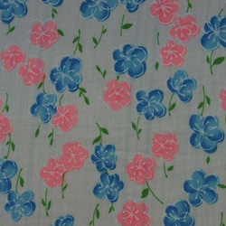 超レア♪ヴィンテージ生地♪レトロなピンクとブルーの花柄80ｓ♥♪cc20 9枚目の画像