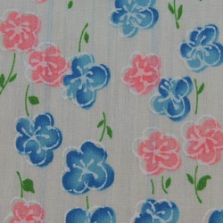 超レア♪ヴィンテージ生地♪レトロなピンクとブルーの花柄80ｓ♥♪cc20 10枚目の画像