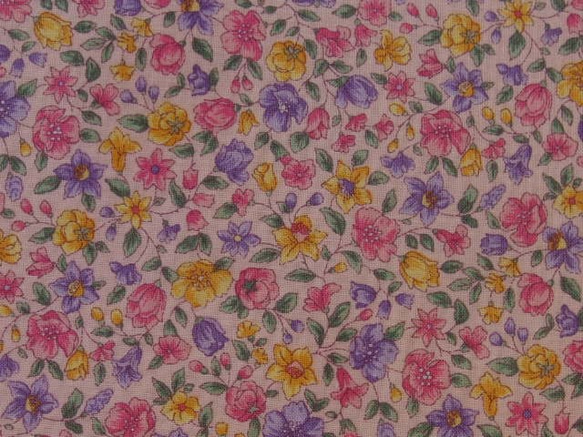 ♪コットン素材♪小さなピンクと紫花柄♪Cranston print work No:155 3枚目の画像