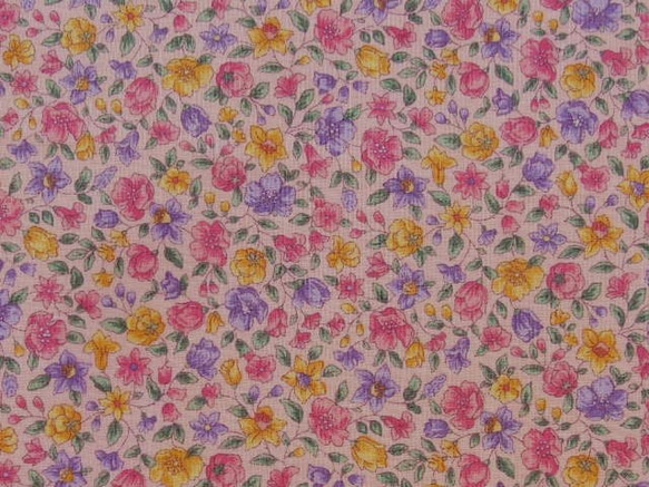 ♪コットン素材♪小さなピンクと紫花柄♪Cranston print work No:155 4枚目の画像