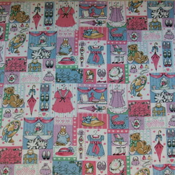 ♪コットン素材♪可愛いドレスと猫とベアー柄Fabric Tradition♪ No:45 3枚目の画像