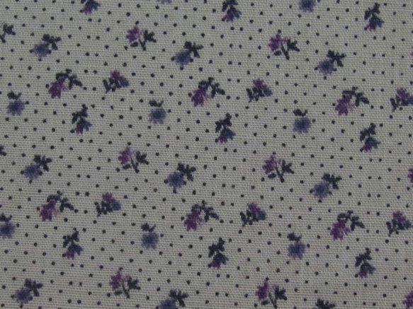 ♪コットン素材♪小さな小さな紫花柄と水玉♪No:175 5枚目の画像