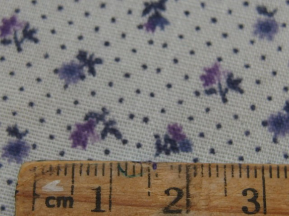 ♪コットン素材♪小さな小さな紫花柄と水玉♪No:175 6枚目の画像