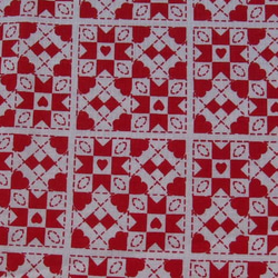 ♪コットン素材♪赤と白のパッチワーク柄♪fabric TraditiomsNo:183 1枚目の画像