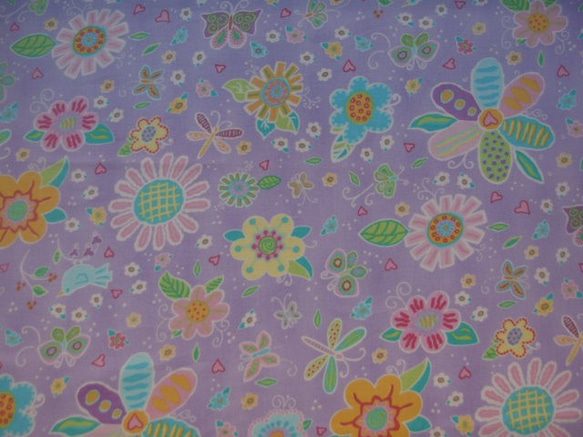 ♪コットン素材♪お花と蝶とトンボ柄♪Moda FabricNo:190 2枚目の画像