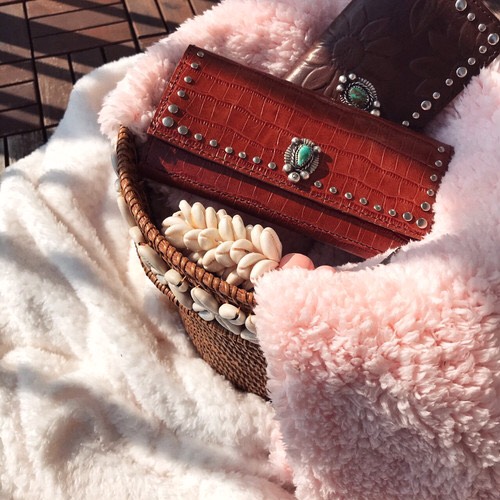 Turquoise Long wallet ターコイズ　レザー財布