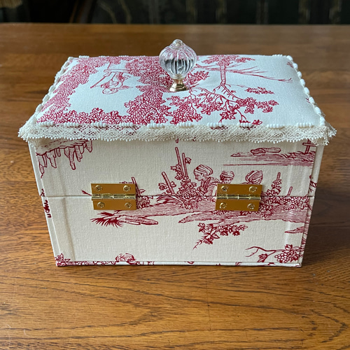 カルトナージュミニ裁縫箱 箱 ボックス アンティークレース