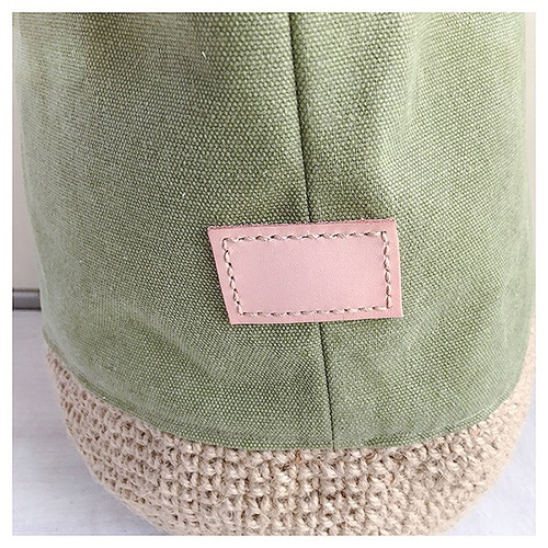 麻編みと帆布（みどり）のバック 【Creema限定】 トートバッグ ny  