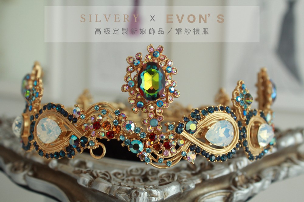 ヘッドドレスNo.179 ビザンチン美術Huangjinshidai冠 ヘッドドレス（ウェディング） evon's