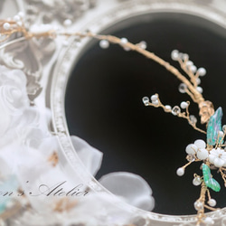 ロマンチックな小さな新鮮な〜結晶巻き糸の花頭飾り 4枚目の画像