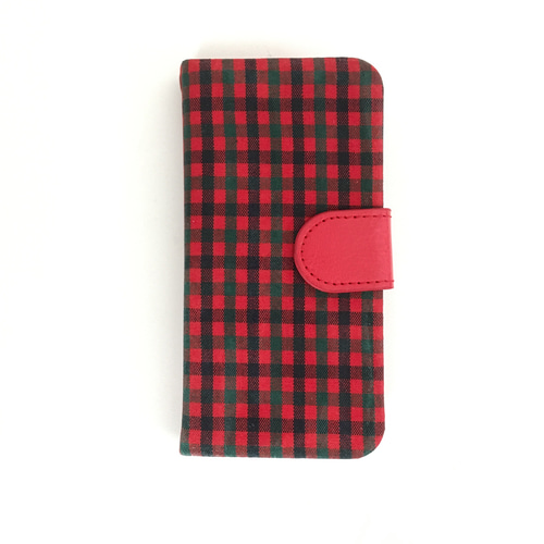SALE】 ファミリア風チェック iPhoneSE 手帳型スマホケース