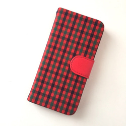 SALE】 ファミリア風チェック iPhoneSE 手帳型スマホケース