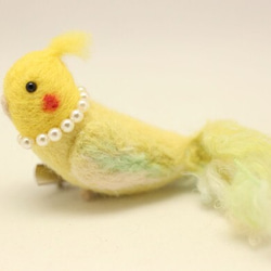 Mofutori系列鸚鵡黃色羊毛氈 第2張的照片
