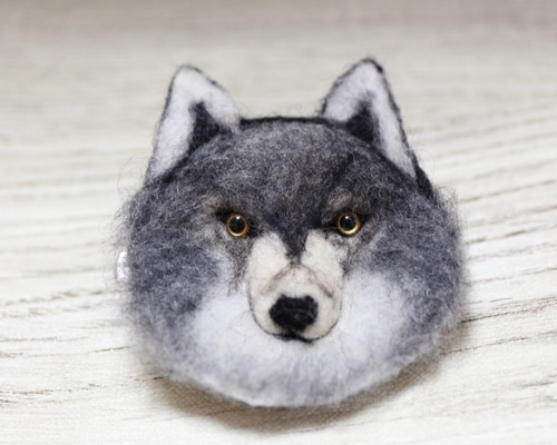 羊毛フェルト狼 Wool Sculpture of Wolf【羊毛造形】 オオカミさん完成しました
