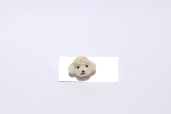 プードル　ピンブローチ　白プードル　(カラー1) 6枚目の画像
