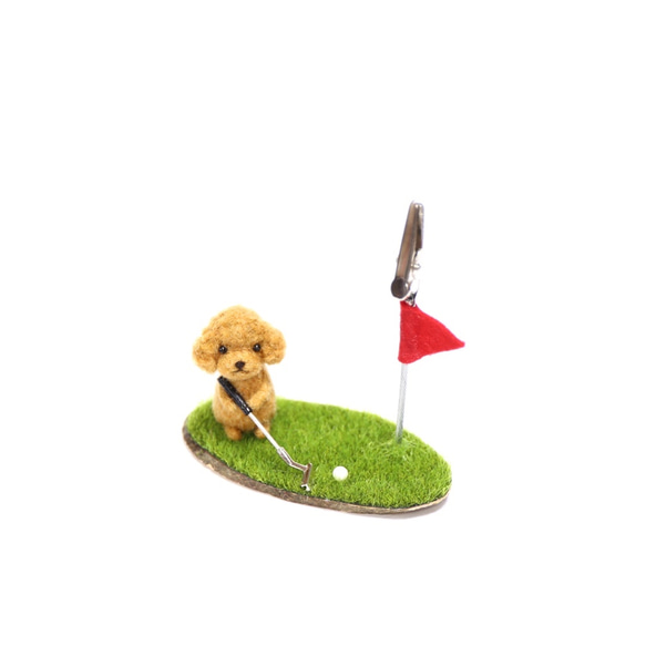 プードル　メモスタンド　ゴルフバージョン　 3枚目の画像