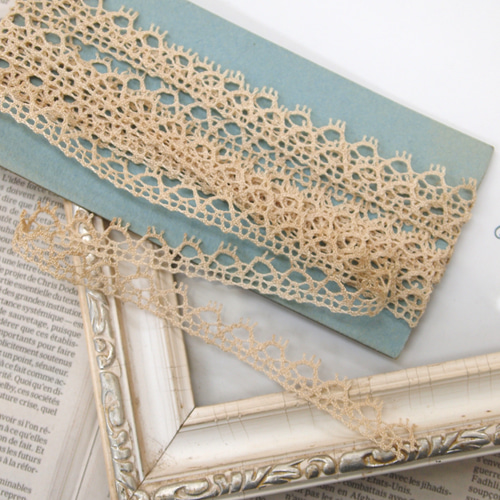 フランス製アンティークレースリボン 1m単位カット リボン・テープ
