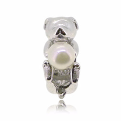 アコヤ真珠とひもでつなぐHK151〜子犬の形925純銀製 2枚目の画像