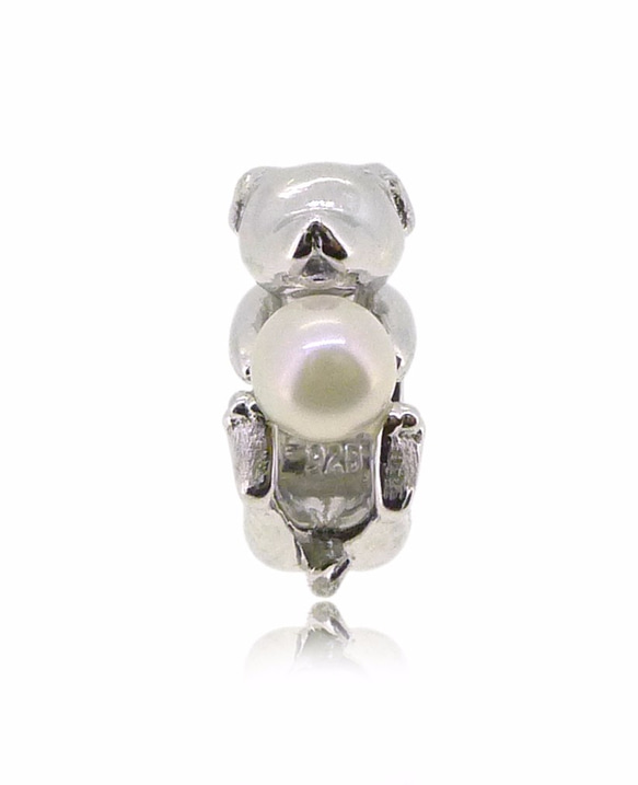 アコヤ真珠とひもでつなぐHK151〜子犬の形925純銀製 2枚目の画像