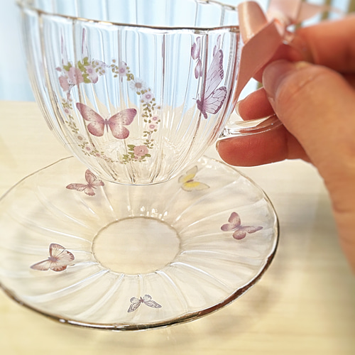 ②70年代 フルーツポンチ クリア プレスガラス Y型スウィーツカップ×5セット ②70年代 フルーツポンチ クリア プレスガラス Y型スウィーツカップ×5