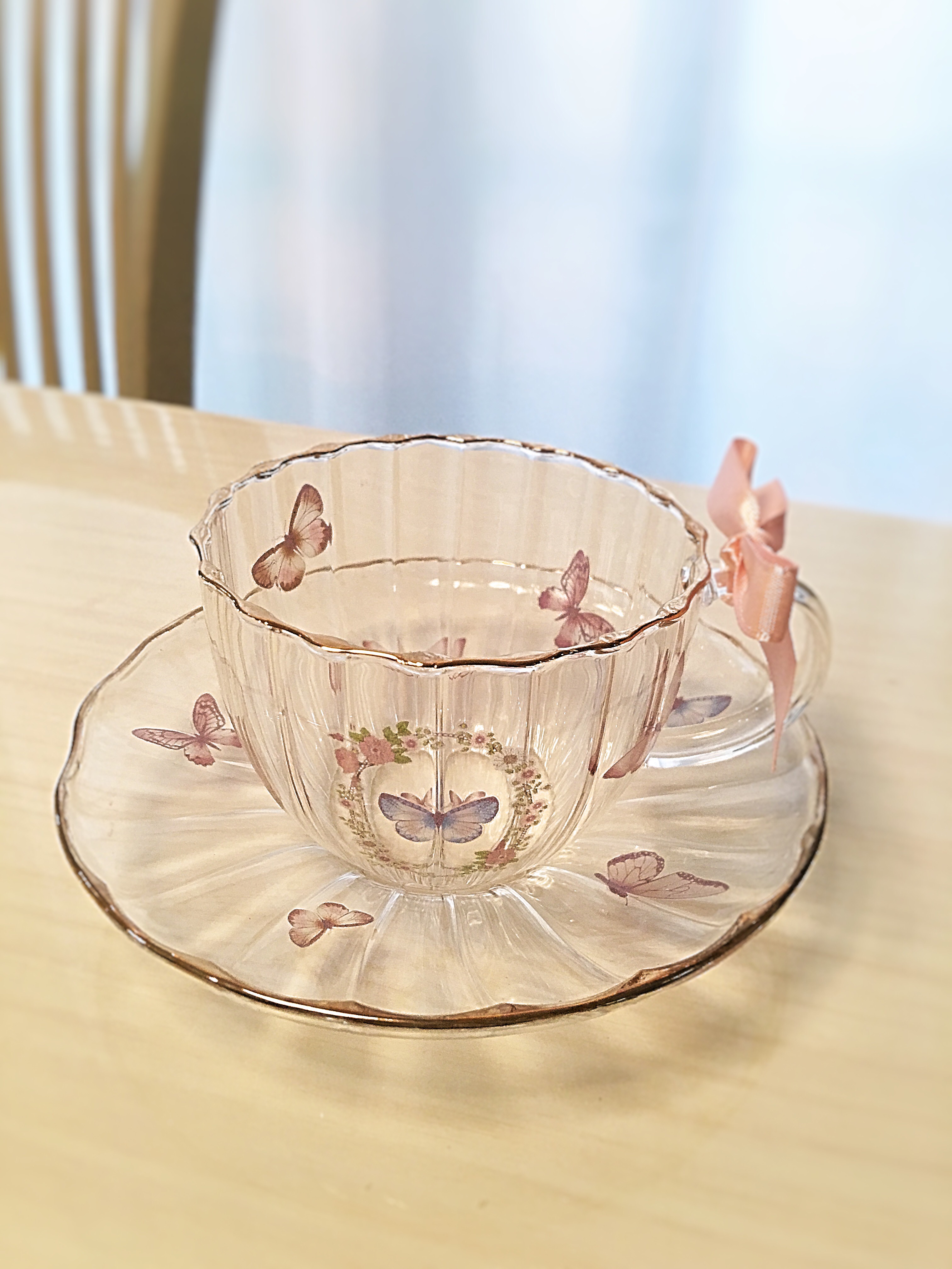 ポーセラーツ ガラスティーカップ&ソーサー ティーカップ