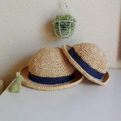 麦わら帽子　販売累計500個
大好評エコアンダリヤで編んだストローハット
どんぐり帽子もあります 5枚目の画像
