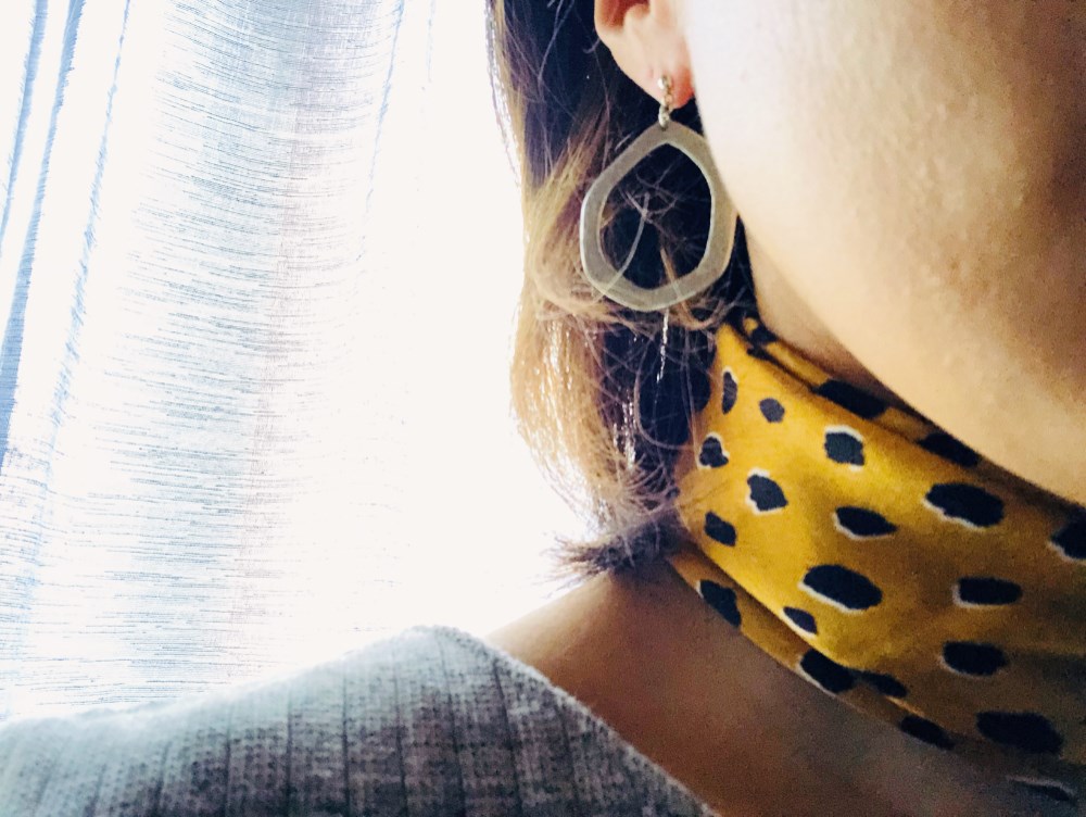 【受注制作】純銀 おしゃれ六角フープピアス