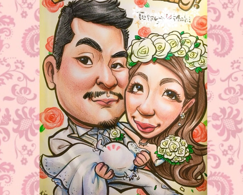 結婚式♡ウェルカムボード♡似顔絵オーダーメイド＊クオリティUPver. 結婚式♡ウェルカムボード♡クオリティUPver.♡ その他素材 似顔絵屋
