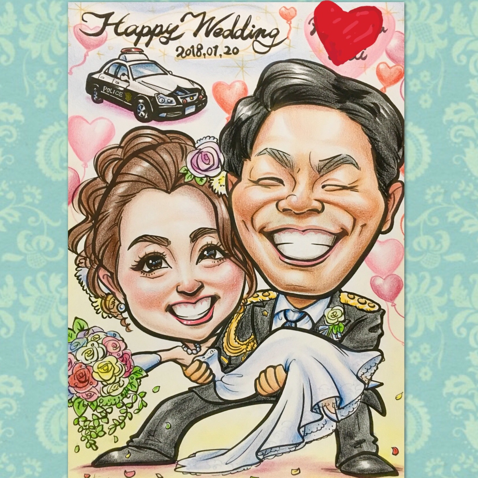 似顔絵 ウェルカムボード プレゼント 手作り 結婚式