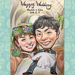 結婚式♡ウェルカムボード♡オーダーメイド似顔絵☆クオリティUP ver.。゚+