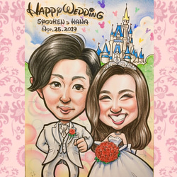 結婚式♡ウェルカムボード♡似顔絵オーダーメイド＊クオリティUPver. 1_435ce5a5d5874d83e4fea9b87e25