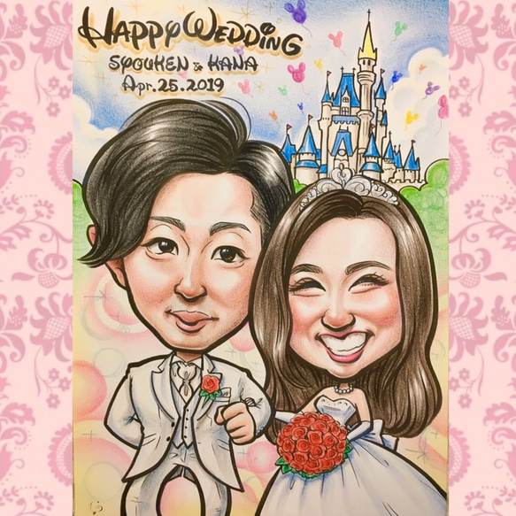 結婚式♡ウェルカムボード♡似顔絵オーダーメイド＊クオリティUPver.