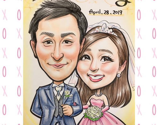 結婚式♡ウェルカムボード♡カップル♥︎似顔絵＊プレゼントにも