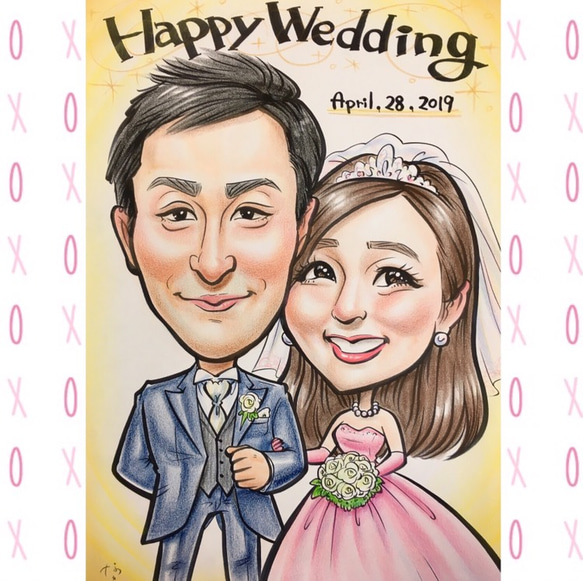 結婚式♡ウェルカムボード♡カップル♥︎似顔絵＊プレゼントにも